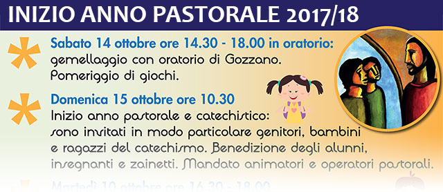 Manifesto inizio anno pastorale 2017/18