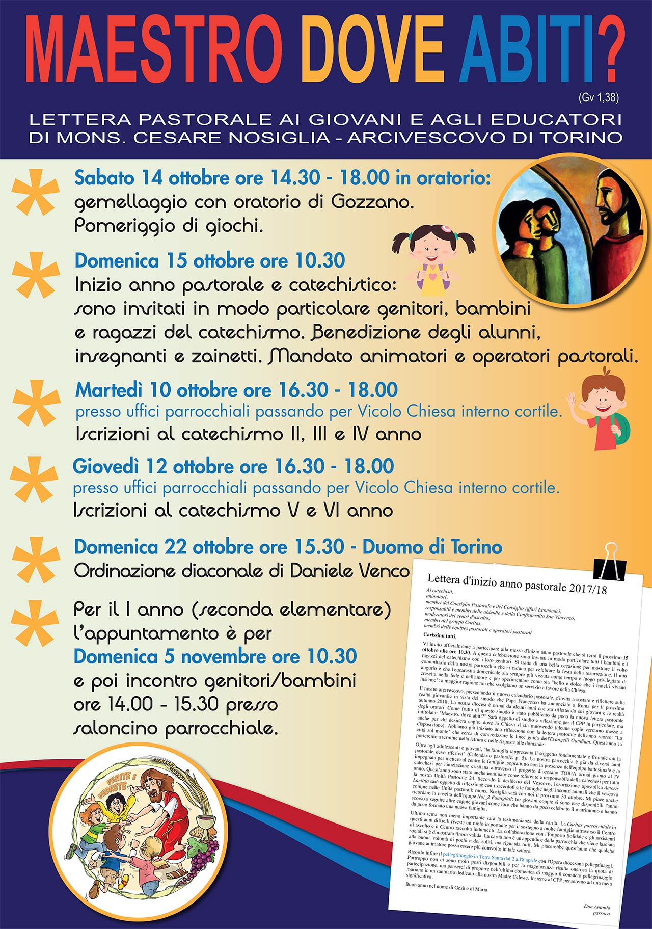 Manifesto inizio anno pastorale 2017/18