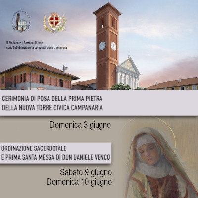 Posa della prima pietra, benedizione cantiere campanile e ordinazione Don Daniele Venco