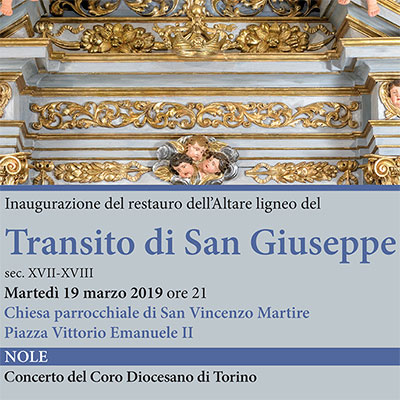 Locandina inaugurazione altare ligneo del Transito di San Giuseppe