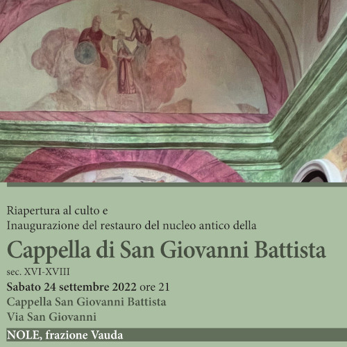 Riapertura e inaugurazione cappella di San Giovanni Battista