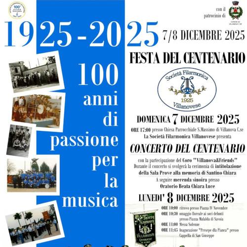 (1925-2025) Centenario “Società Filarmonica Villanovese”